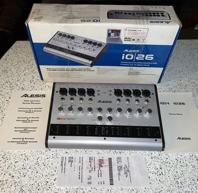 Alesis IO 26 / MIDI 24-bit 192kHz FireWire Multi Channel Audo Interface NO Cord - Image 1 of 4