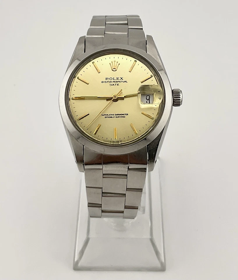 Reloj Rolex tono plata esfera tono oro ¡Sin precio base! Foto 1 de 4
