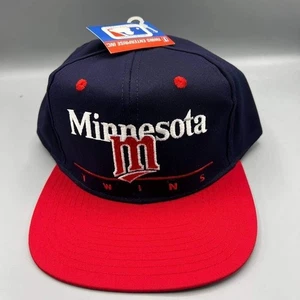 Vintage Minnesota Twins Mütze Herren marineblau rot Zwillinge Enterprise Druckknopflasche Kappe neu - Bild 1 von 8