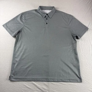 Etonic Golf Polo Men XL Gray Polka Dot Geometric Performance Preppy Short Sleeve - Picture 1 of 5