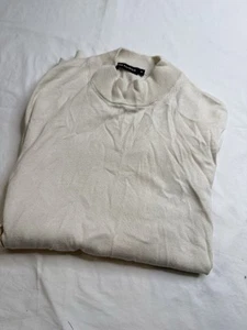 Paul Fredrick Pullover Seide Kaschmirmischung Stehkragen | Weich, Herren M Elfenbein A020725 - Bild 1 von 7