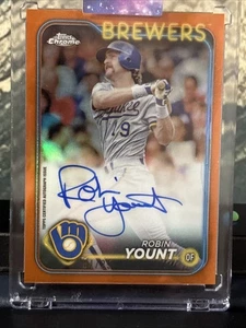 ROBIN YOUNT * /25 * AUTO 2024 Topps Chrome Legends rifrattore arancione #CLA-RY - Foto 1 di 3
