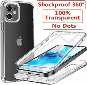 Full Body Clear Hybrid Shockproof 360 Case For iPhone 12 Pro Max 12 Pro 12 Mini - Picture 1 of 10