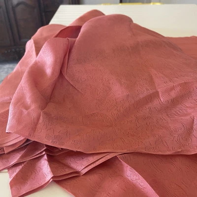 SILK PEACH PINK FABRIC 12 Yards x 21 Inches Wide or 432 Inches - Image 1 of 4