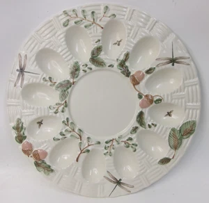 Pfaltzgraff Naturewood Acorn Dragonfly Deviled Egg Platter 12" - Picture 1 of 2