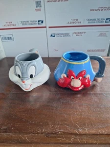 Tazas faciales 3D vintage 1992 Looney Tunes tazas YOSEMITE SAM, BUGS BUNNY - Imagen 1 de 15