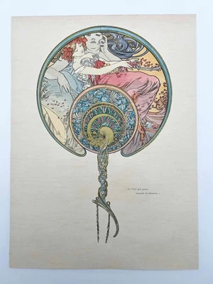 Alphonse Mucha Original Art Nouveau Lithograph c.1900 – 30×22 cm - Photo 1/4