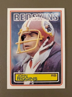 Fútbol americano Topps 1983 #198 John Riggins Salón de la fama casi nuevo Foto 1 de 2