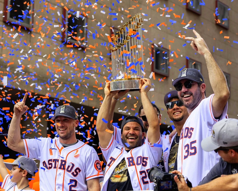 8x10 Photo HOUSTON ASTROS 2022 World Series Champs Verlander Altuve Bregman - Image 1 of 1