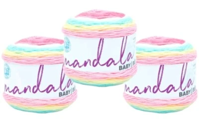 (3 Pack) Lion Brand Yarn Mandala Cake Ombre Yarn, NARNIA - 590 yd each