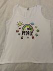 Fruit Of The Loom I Hate People Rainbow Vest Top Size XL (apx 14)