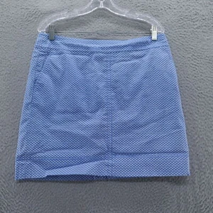 Talbots Womens Canvas Sailboat Skirt 12 Petite Blue White Straight Stretch Beach - Picture 1 of 13