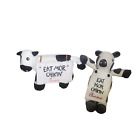 Chick-Fil-A Cow Eat Mor Chikin 6" Stuffed Cow Plush Promo Set Of 2