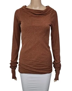 RICK OWENS LILIES Wool Angora Blend Cowl Neck Sweater in Henna 40 / 4 / S - Picture 1 of 6