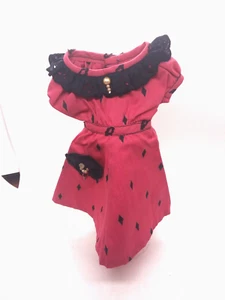 Vintage 60's Doll Dress Fusia-Navy Beads Made For AMY Madame Alexander 14" - Picture 1 of 3