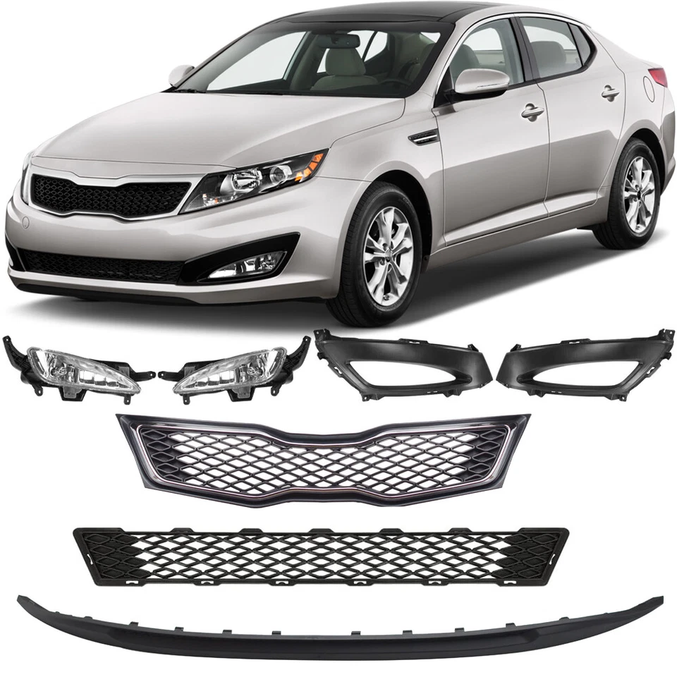 Kit de cubiertas antiniebla parrilla delantera superior/inferior Fit Kia Optima 2011-2013 SX/SXL Foto 1 de 4