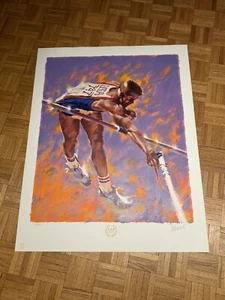 Aldo Luongo “High Flyer" Olympic Pole Vaulter Signed Serigraph - 42 x 32” - Picture 1 of 17