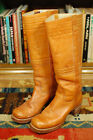 Vintage FRYE Brown Leather Campus Boots Tall Size 6.5B Black Label Stacked USA