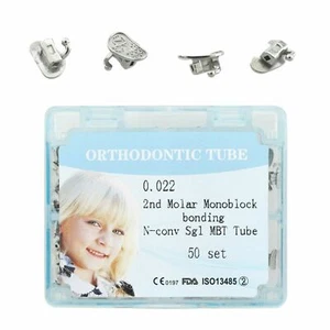 200 Pcs Orthodontic Buccal Tubes Monoblock Second 2nd Molar 0.022 MBT Bondable - Picture 1 of 11