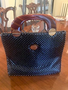 Vintage Large Black Mesh Lucite Whiting & Davis Purse 1950’s - Picture 1 of 12