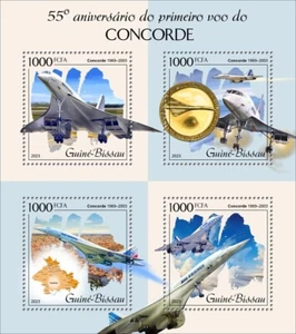 First Test Flight of Concorde 55 Years MNH Stamps 2023 Guinea-Bissau M/S - Picture 1 of 1