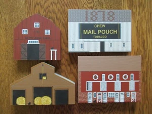 1992 Cat's Meow Village American Barn Series Pennsylvania Bank Southern Crib 4Pc - Picture 1 of 2