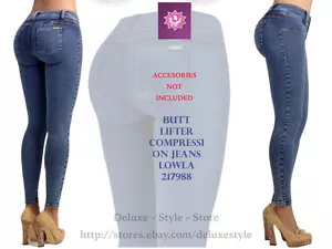 WOMEN'S BUTT LIFTER COLOMBIAN PADDED JEANS ENHANCEMENT BUTTOCKS LOWLA 217988 - Picture 1 of 12