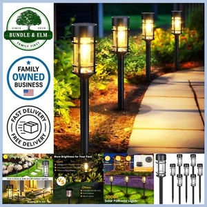 Solar Pathway Lights 8 Pack Waterproof Outdoor Garden Walkway Yard Lighting - Picture 1 of 8