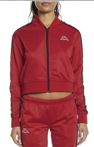 Kappa 222 Banda Asber Damen Cropped Fit Jacke in Rot & Schwarz - 3031VL0-A0A - Bild 1 von 3