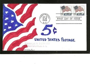 1208 5c Stamp (1963) FLAG OVER THE WHITE HOUSE FDC HD/HP FROM C. WINSTON !!! - Picture 1 of 1