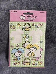 Vintage Sanrio Hello Kitty Osterhase Aufkleber 3 Blatt 2005 Pastell Glitzer - Bild 1 von 4