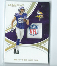 2016 Immaculate Collection Moritz Bohringer /5 NFL Shield Tag Vikings Surge