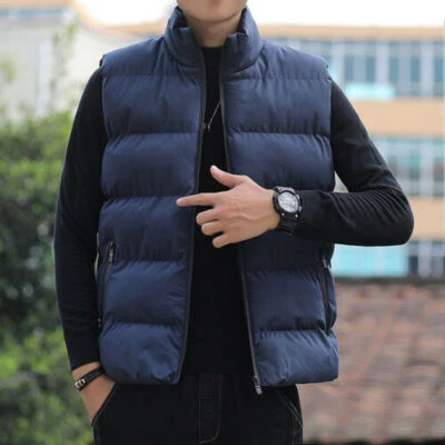 Body Warmer Gillet Mens Waistcoat Gilet Winter Warm Padded Quilted Sleeveless   - Image 1 of 4