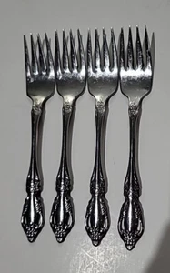 Oneida Raphael 4 Salad Forks 6 3/4" Distinction Deluxe HH Stainless - Picture 1 of 5