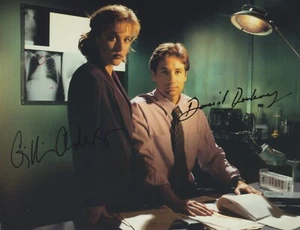 Four Signed X-FILES Gillian Anderson David Duchovny 5x7 OFFICIAL PROMO Autograph - Picture 1 of 3