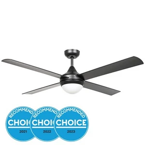 EGLO STRADBROKE 52" DC CEILING FAN 2X7W E27 BLACK - DESIGNER FAN FREE SHIPPING - Picture 1 of 5