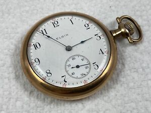 1909 ELGIN Open Face Pocket Watch Grade 339 -  Not Running - For Parts or Repair