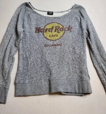 Sudadera Hard Rock Café Para Mujer XL Gris Logo Cuello Redondo Manga Larga Pullover Foto 1 de 4