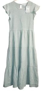 August Sky Womens Sm Midi Dress Smocked Tiers Ruffles BoHo Prairie Cottage NWTS - Picture 1 of 14
