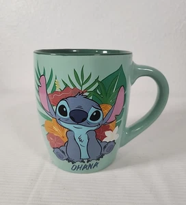 Disney Lilo & Stitch Green "Stitch" Ohana Tropical Large Coffee Cup Mug 25oz - Picture 1 of 8