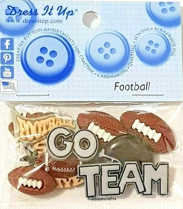 AMERICAN FOOTBALL 420 Dress It Up Sport Novelty Buttons Helmet Ball Go Team - Picture 1 of 3