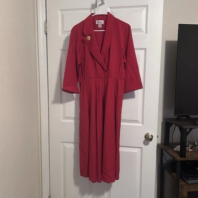 Vestido largo mujer rojo internacional manga 3/4 talla 11/12 Foto 1 de 3