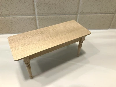 Dollhouse Miniature Unfinished Kitchen Work Table 5 1/4"L x 2 1/8"W 1:12 - Image 1 of 2