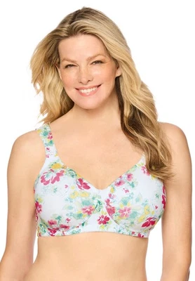 Comfort Choice Women's Plus Size Cotton Wireless Lightly Padded T-Shirt Bra - Image 1 of 4