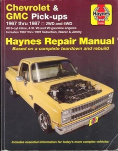 CHEVROLET,GMC C,K,10,20,30 PICK-UP,BLAZER,JIMMY,SUBURBAN HAYNES MANUAL 1967-1987 - Picture 1 of 1