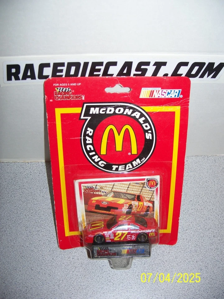 #27 HUT STRICKLIN 1/64 MCDONALDS PROMO 1993 FORD THUNDERBIRD RACING CHAMPS - Image 1 of 1