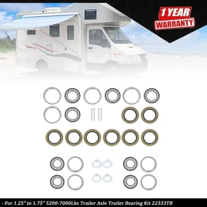 4 Set Trailer Bearing Kit For 1.25" to 1.75" 5,200-7,000Lbs Trailer Axle 22333TB - Picture 1 of 10
