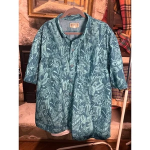 Camisa con botones manga corta estampado tropical refrescante 3XL Duluth Trading Co para hombre - Imagen 1 de 4