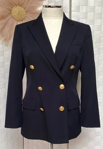 Vintage Talbots Marine 100 % reine Wolle Militär zweireihiger Blazer Goldknöpfe 4 - Bild 1 von 17