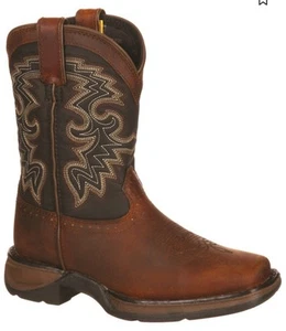 DURANGO TODDLER BOYS' RAINDROP WESTERN BOOTS Square Toe Brown Black 8M DWBT048 - Picture 1 of 15
